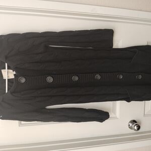 Black Cable Knit Cardigan